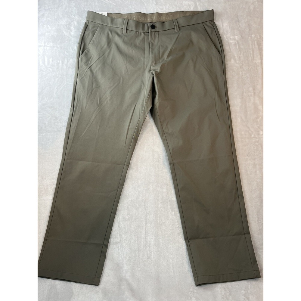 English Laundry Pants Men 40x30 Gray Straight Fit Stretch Slacks Chino NWT